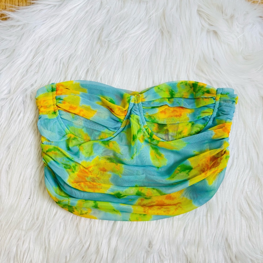 ZARA | Mesh Cropped Bustier Top Size Small